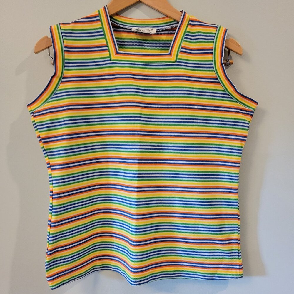 VTG 70s Kmart Womens Mod Knit Tank Top, Large